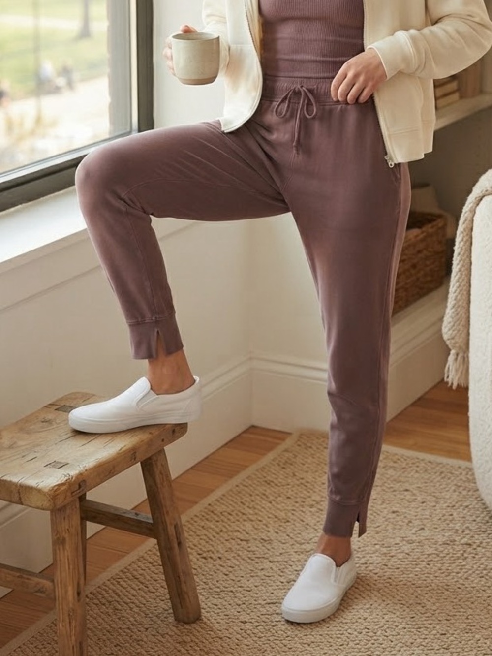 Aerie Soft Comfort Stretch Women's Jogger Pants Neutral Light Brown Size XS